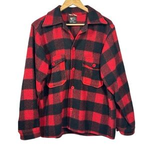 Minnesota Woolen Co Vintage Jacket Men's Medium? Red Buffalo Plaid Button Down